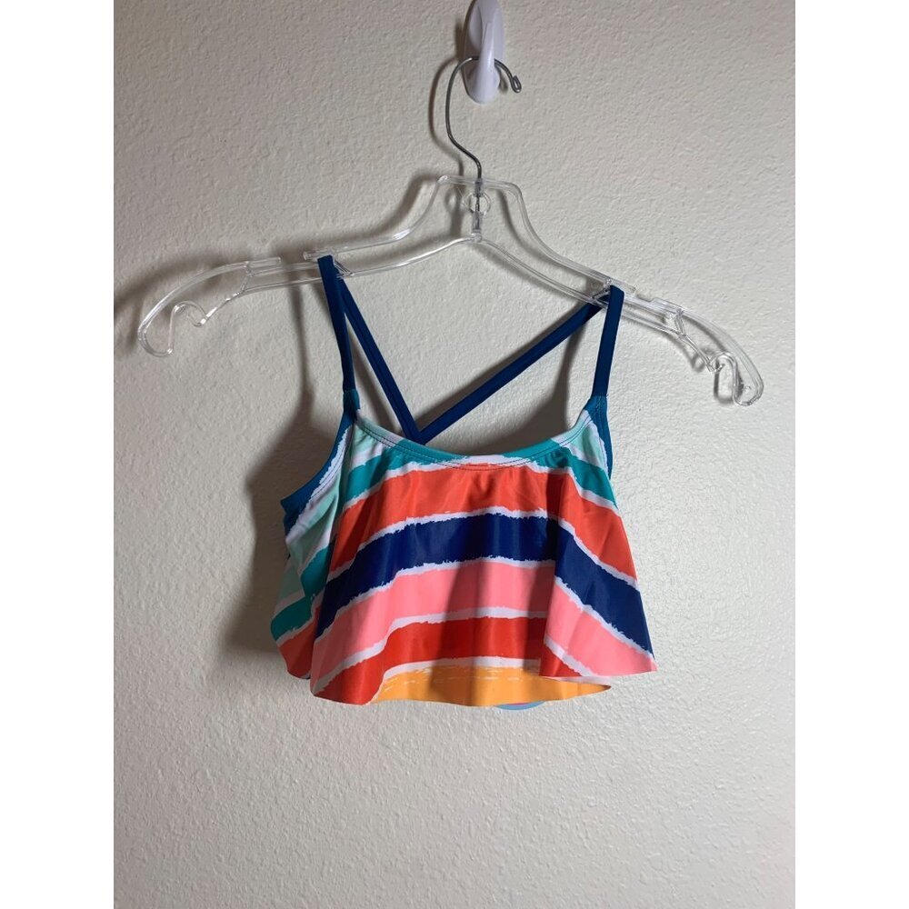NWT Shelloha Swimsuit Bikini Top Girls Size 8 Colorful AD3